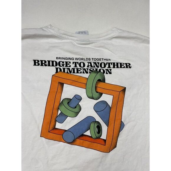 Zara Bridge To Another Dimension Art Music Graphic T-shirt Men XL White - Picture 2 of 7
